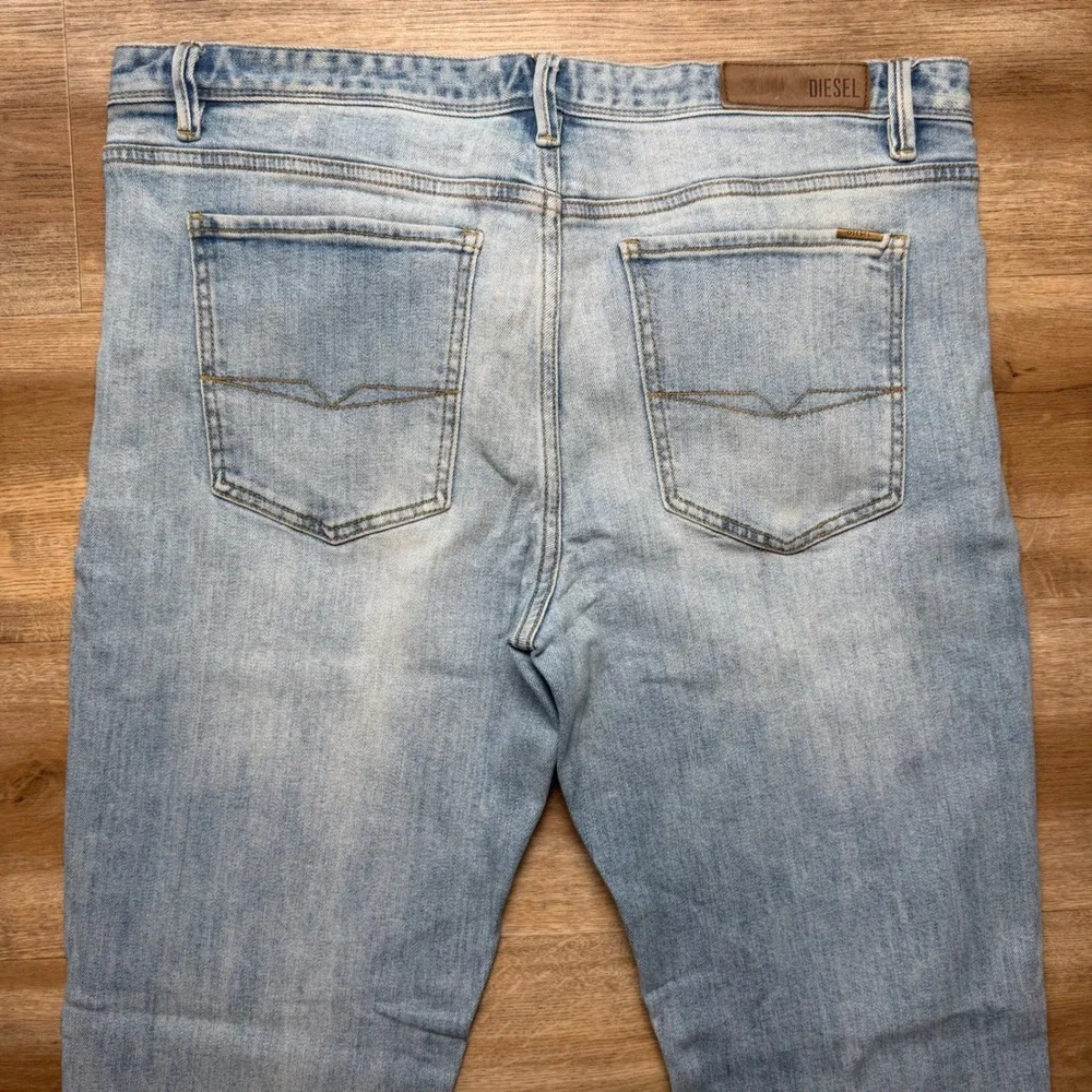 Diesel Classic Bootcut Jeans Mens 36x32 Light Wash Blue Stretch Denim Button Fly